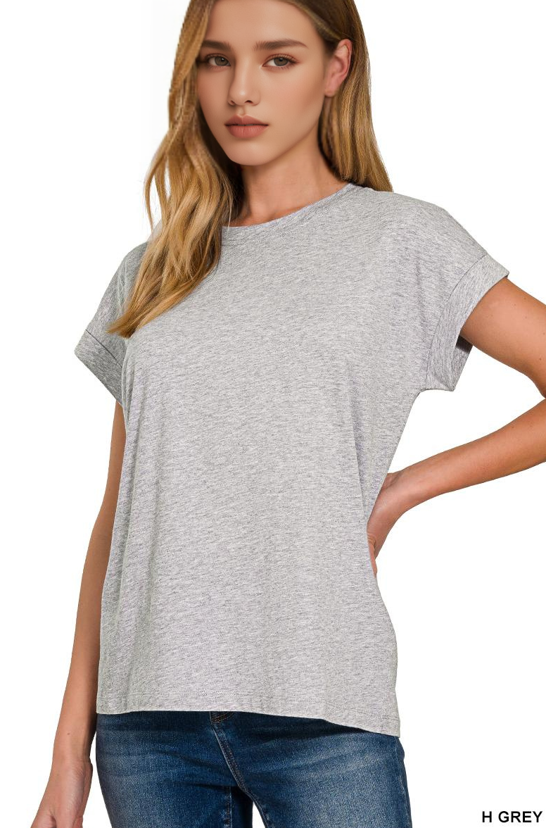 `Cotton Crew Neck Short Sleeve T Shirt