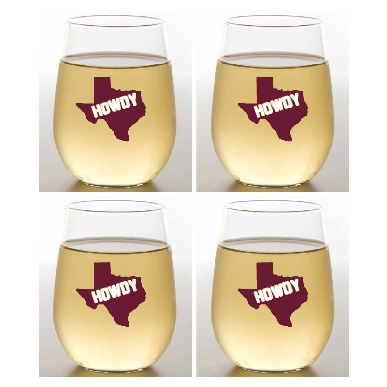 AGGIES Unbreakable Stemless TRITAN Plastic Wine Glasses