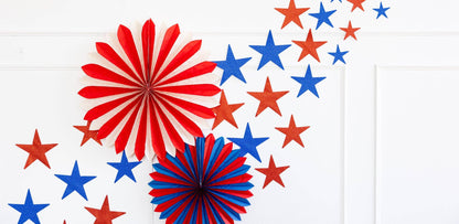 Multi Color Tissue Party Fans