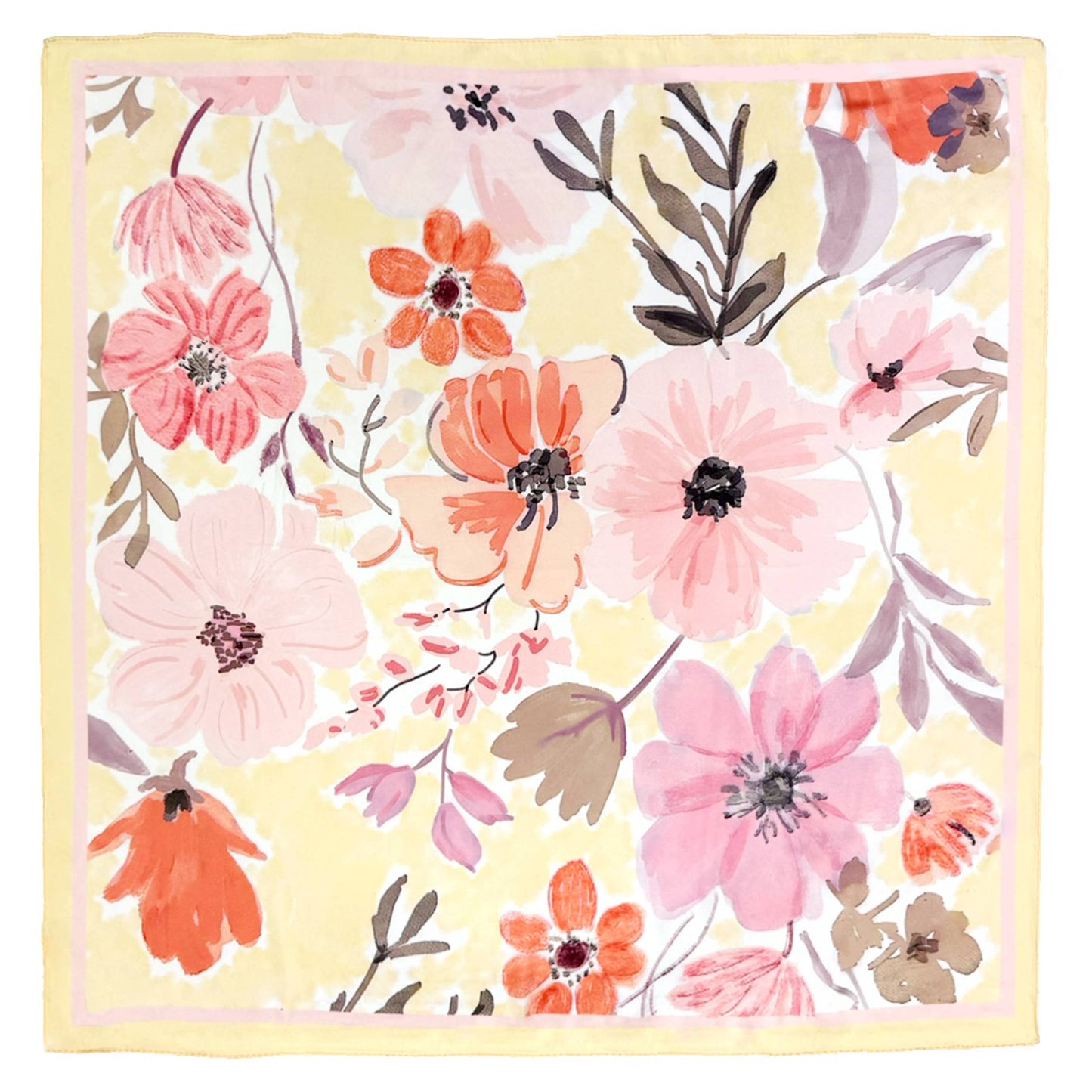Floral Painting Print Bandana Summer Scarf