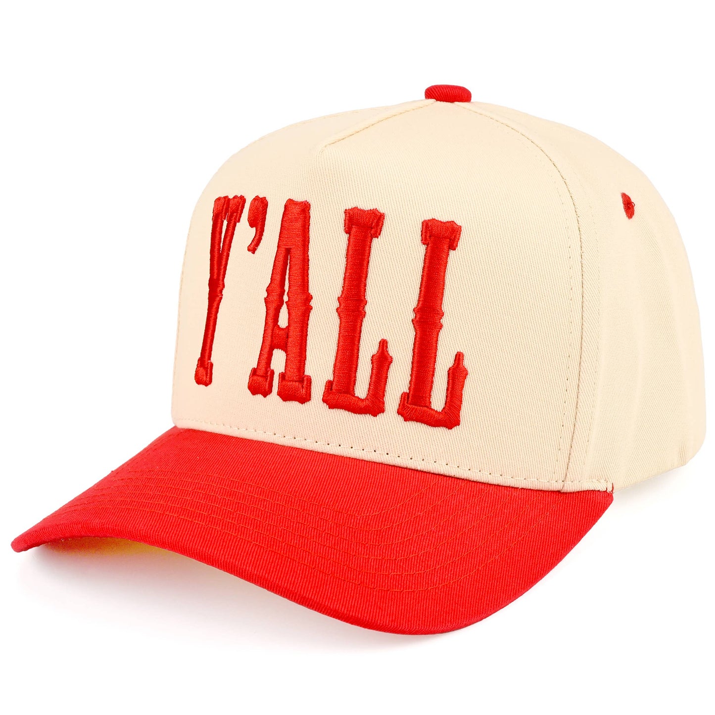 C.C Y'ALL Letter Embroidered Two Tone Trucker Hat