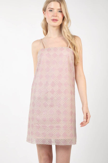 VD33900-Checkered Printed Summer Mini Dress