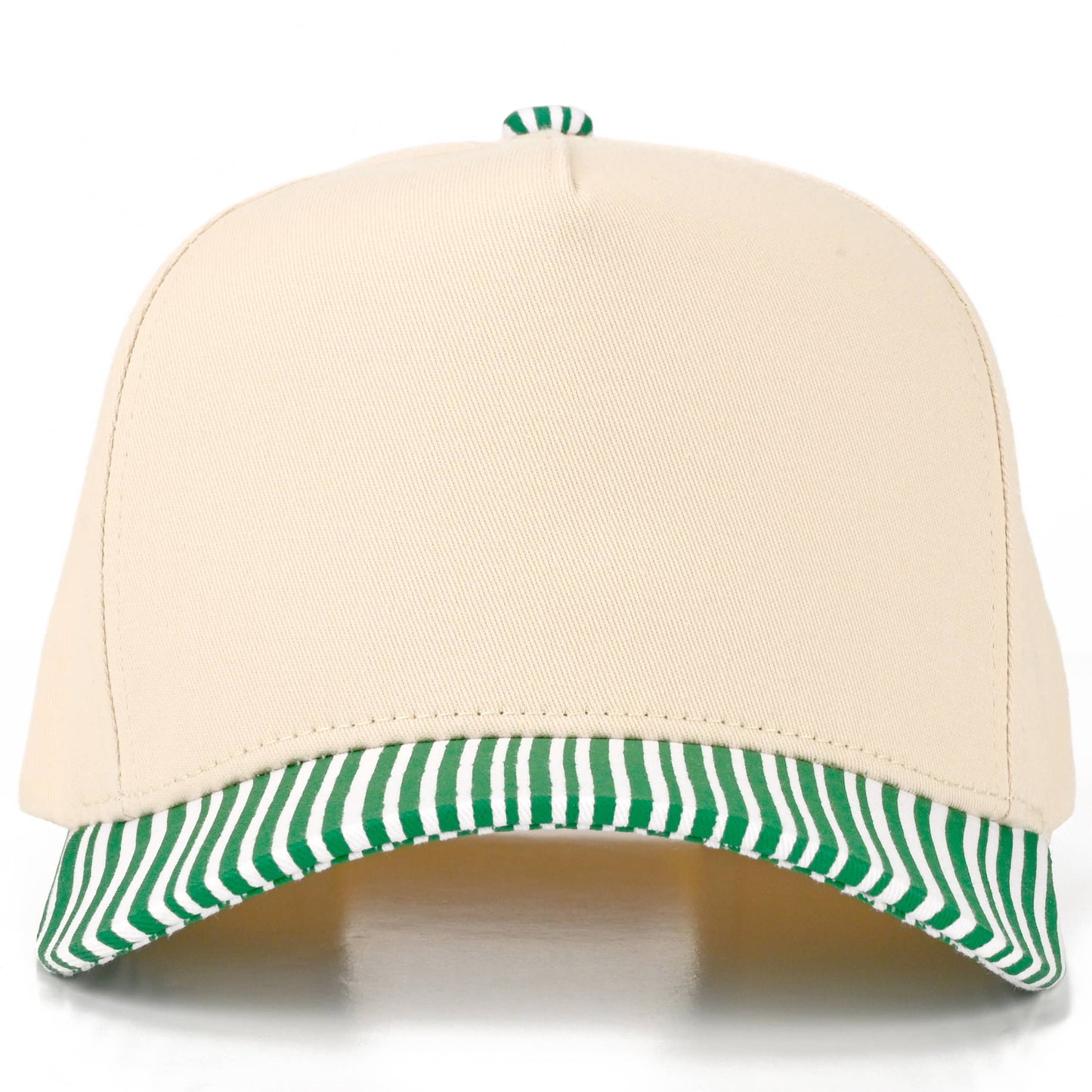 C.C Striped Pattern on Bill Plain Two Tone Trucker Hat