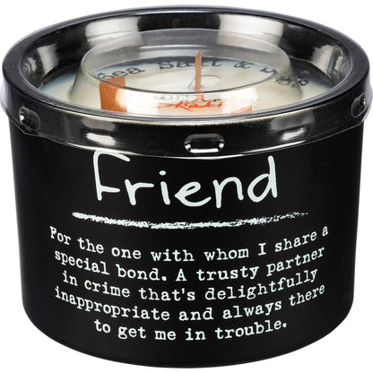 Friend poetry candle