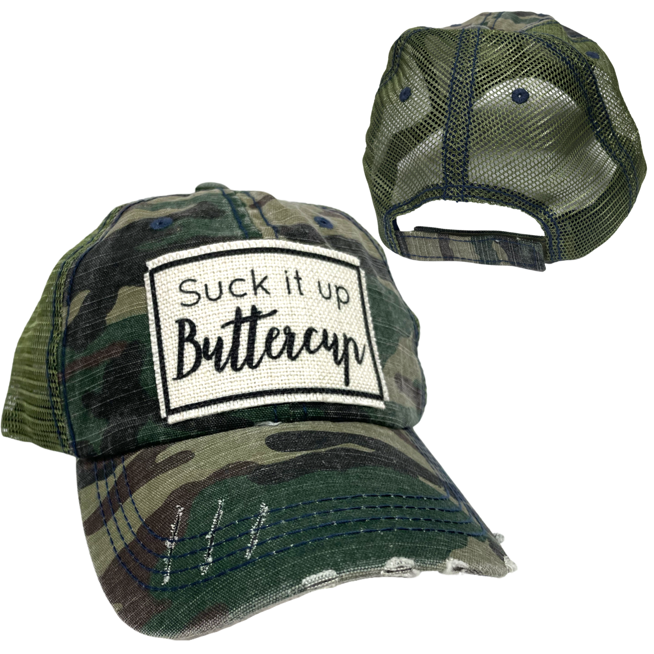 SUCK IT UP BUTTERCUP BALL CAP | UNISEX HAT | DISTRESSED