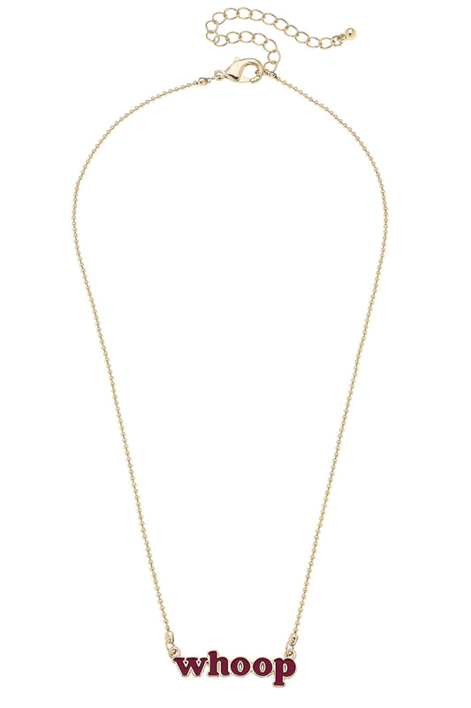 Texas A&M Aggies Slogan Necklace in Maroon/Shiny Gold