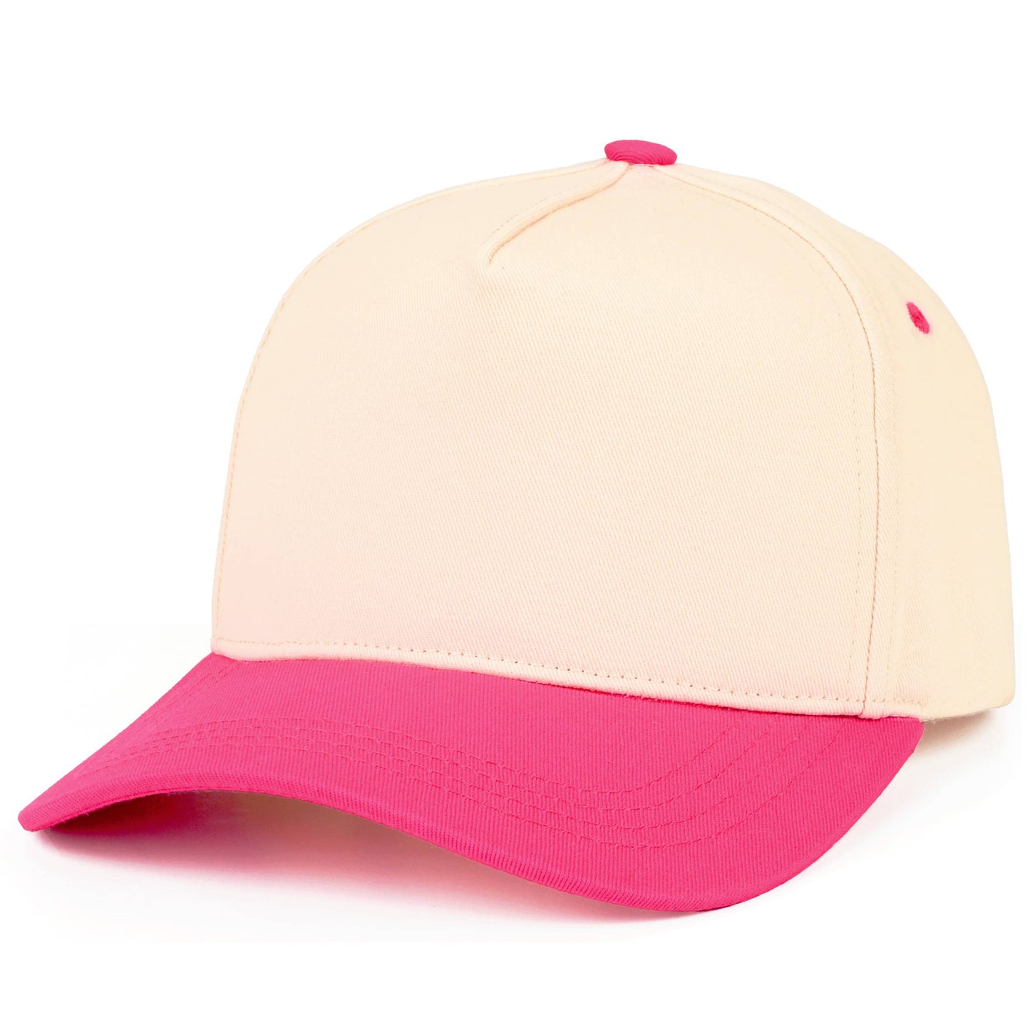 C.C Two Tone Cotton Criss-Cross Back Ponytail Trucker Hat