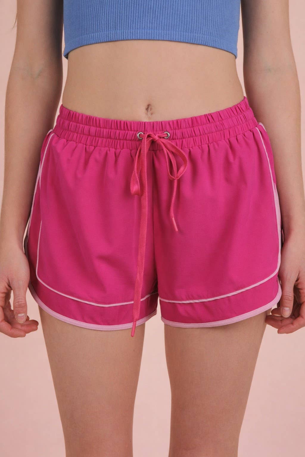 Tow Tone Activewear Shorts W/ Pantie Lining