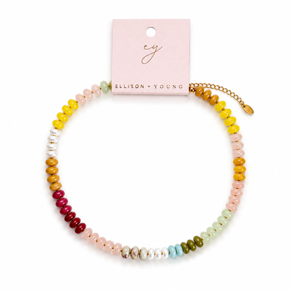 Color Garden Beaded Necklace – Natural Stone Beads Mix