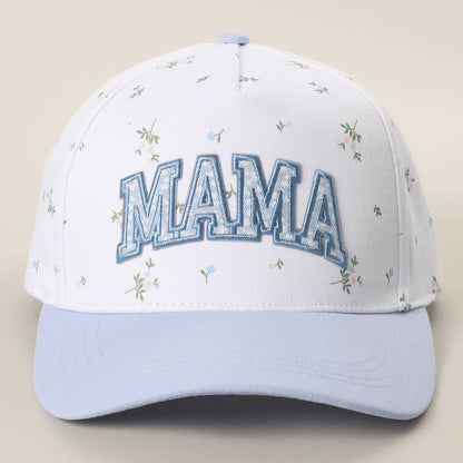 MAMA Embroidered Patch Floral Crown Two-Tone Trucker Hat