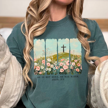 He Has Risen  | Easter Graphic Shirt | Comfort Colors 