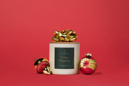 Vintage Christmas Soy Candle 14 oz | Pine, Orange, Clove
