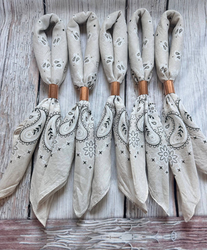 Oatmeal Hand Dyed Bandanas  (slides sold separately)
