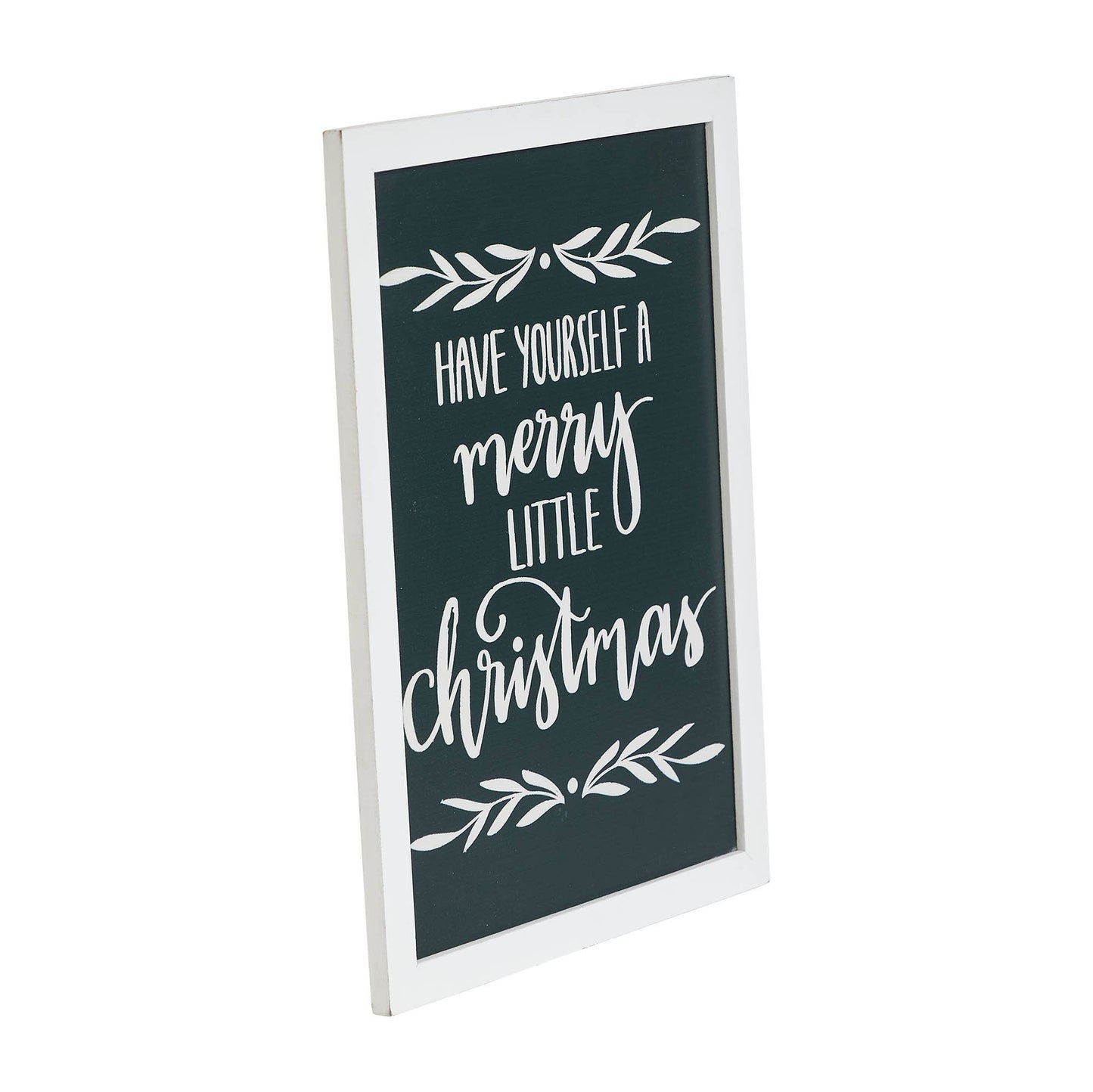 Have Yourself A Merry Little Christmas Green Wall Hanging Sign 15x11