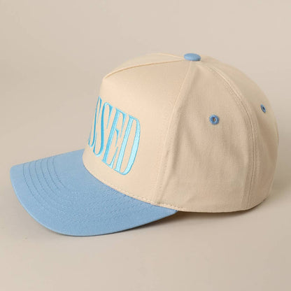 BLESSED Lettering Embroidery Baseball Cap