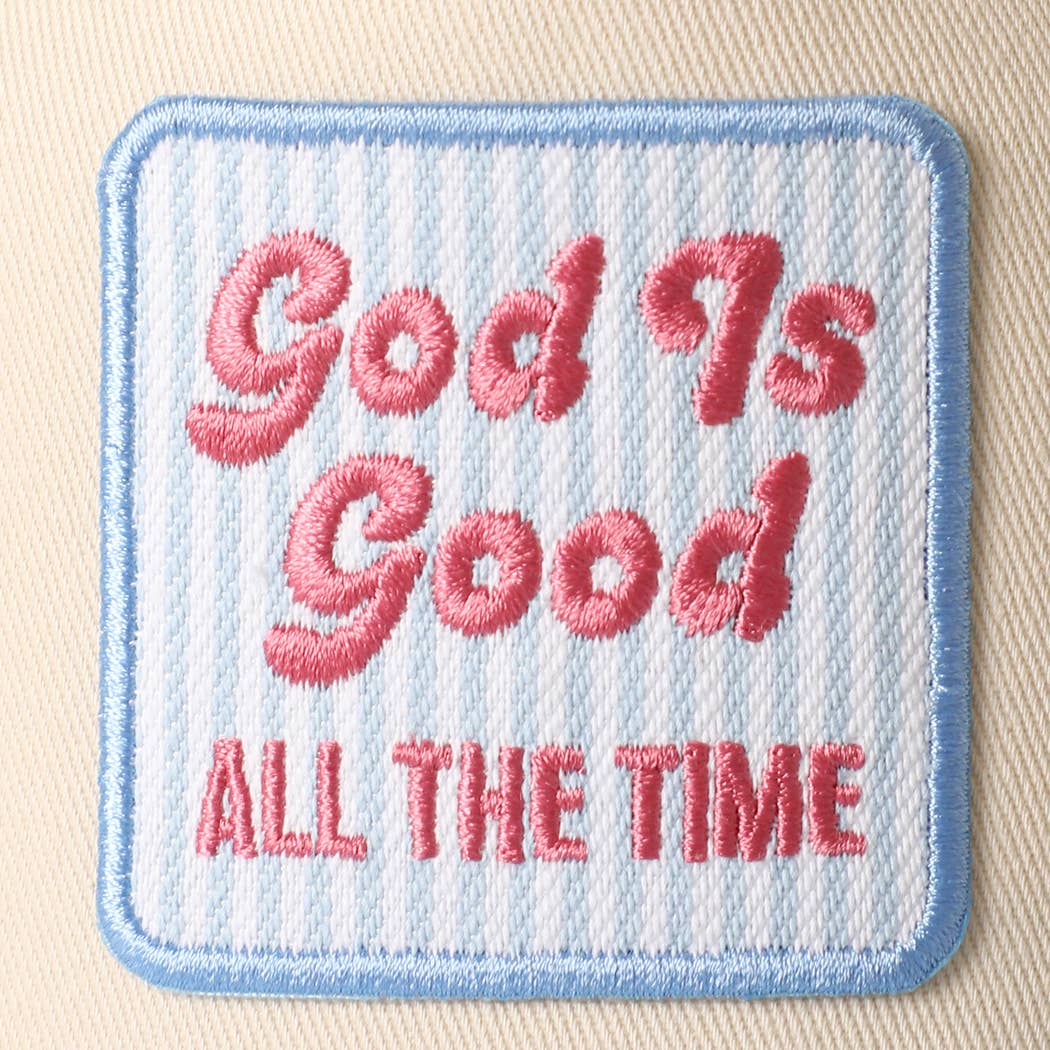 God Is Good Embroidered Patch Two-Tone Trucker Hat