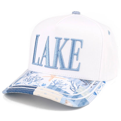 C.C LAKE Letter Embroidered Two Tone Trucker Hat