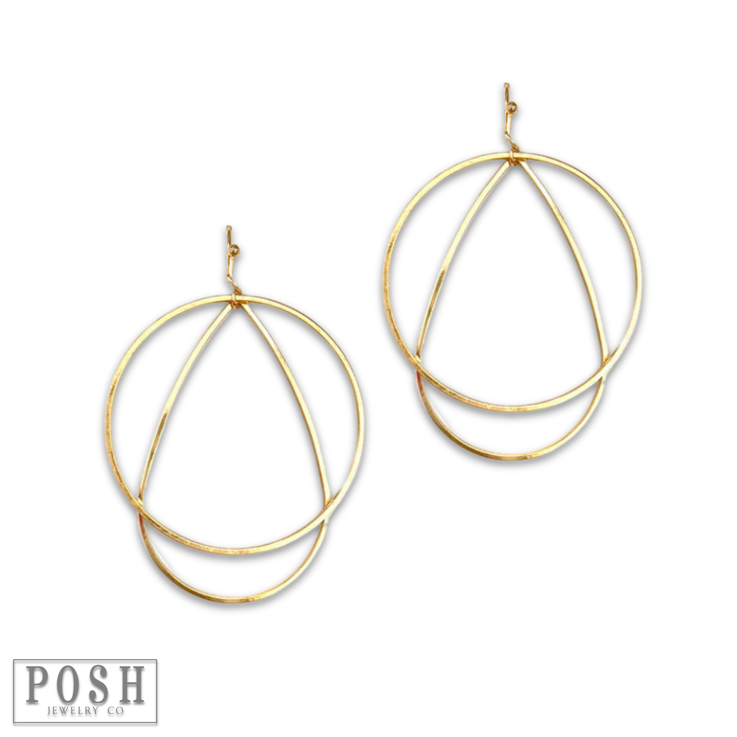 Teardrop over circle earring