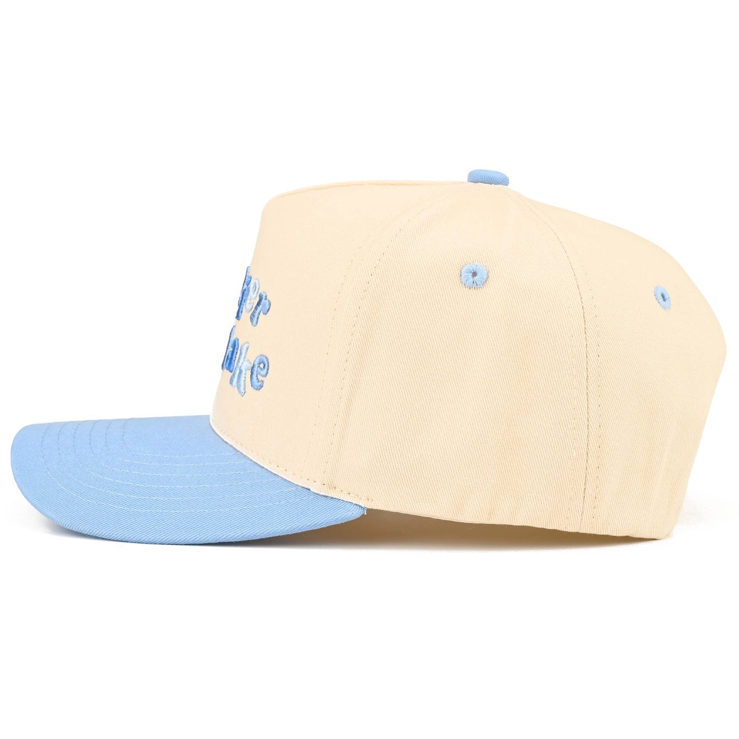 C.C HAPPIER AT THE LAKE Letter Two Tone Trucker Hat