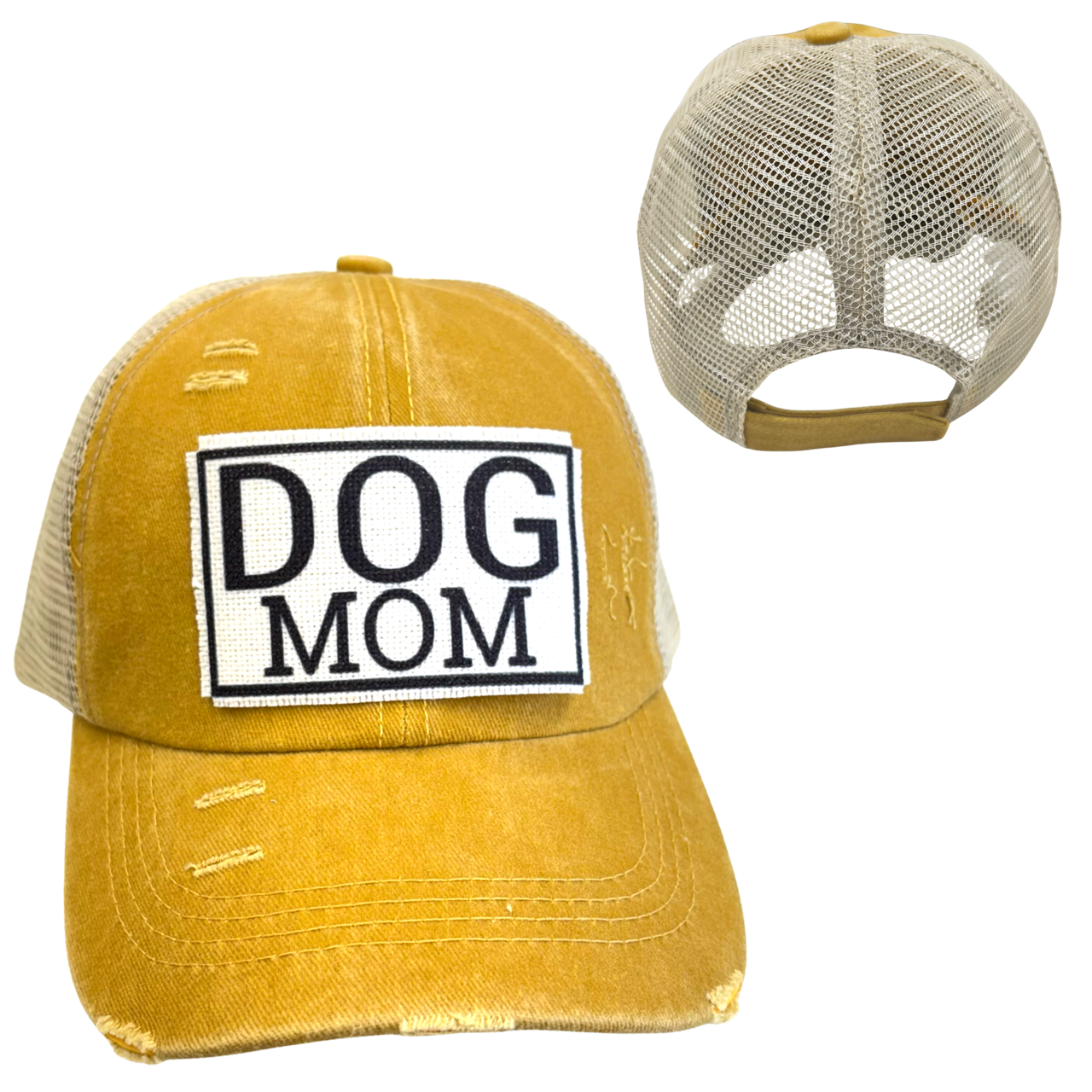 DOG MOM BALL CAP | WOMAN'S HAT | DISTRESSED