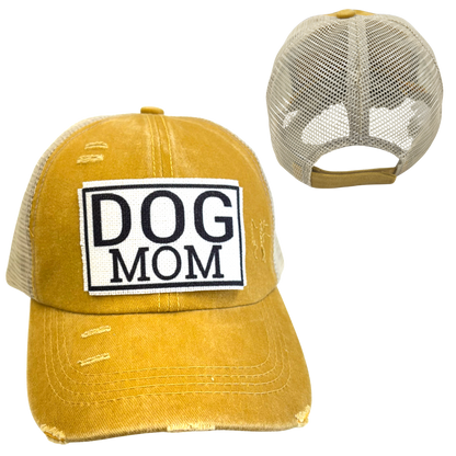 DOG MOM BALL CAP | WOMAN'S HAT | DISTRESSED