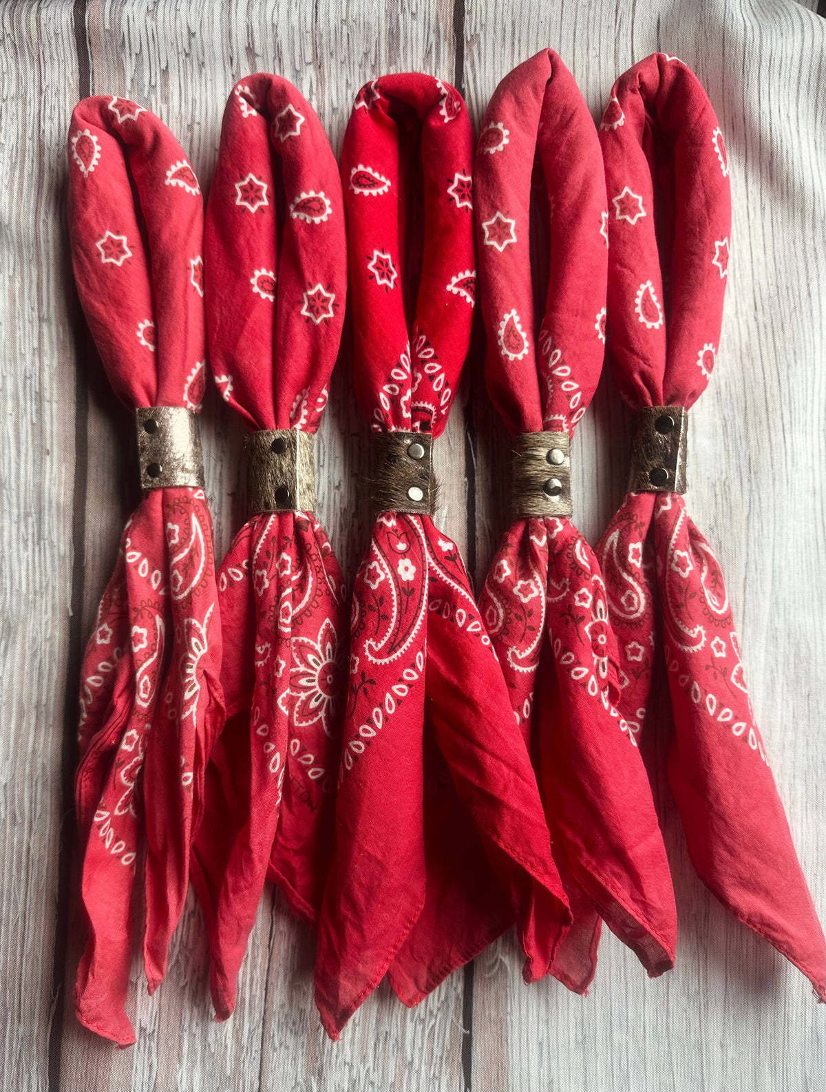 Cherry Red Hand Dyed Bandanas  (slides sold separately)
