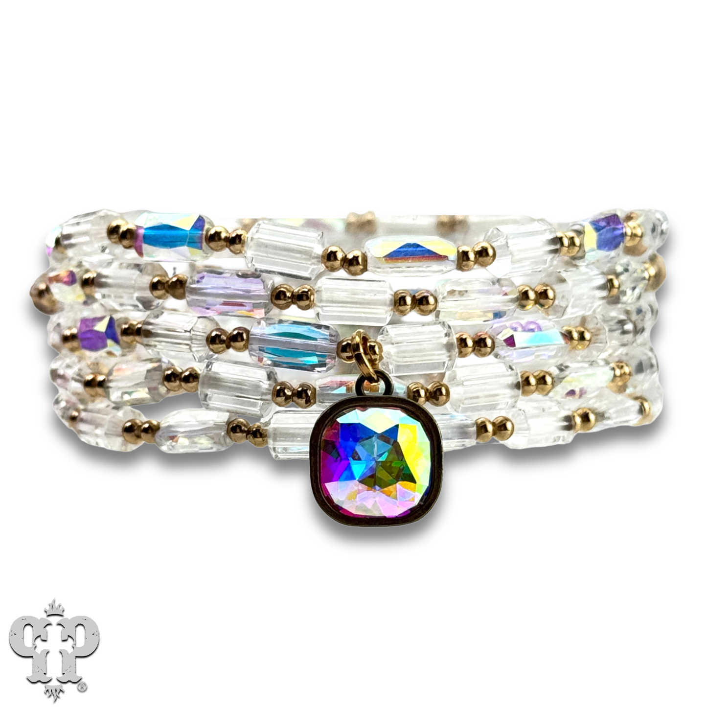 Rectangle bead bracelet with Austrian crystal