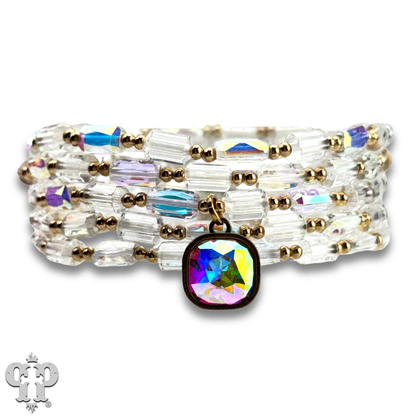 Rectangle bead bracelet with Austrian crystal