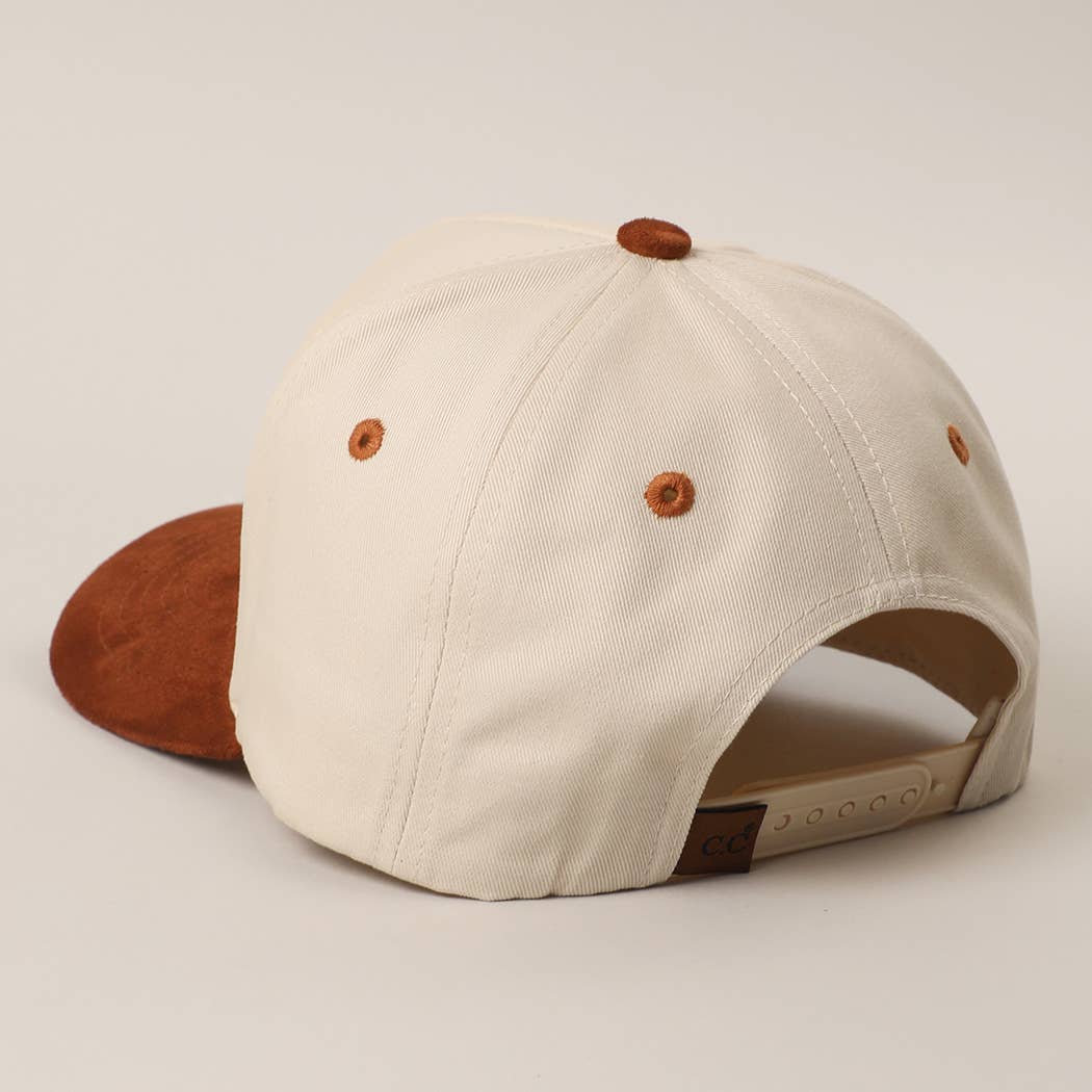 KEEP PRAYIN' Two-toned Suede Canvas Trucker Hat