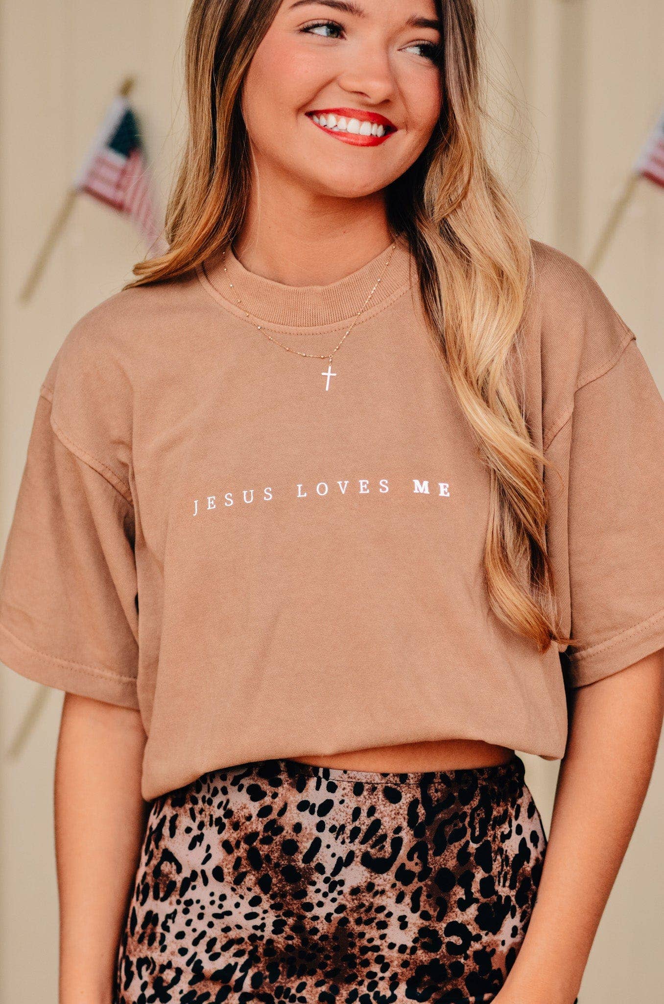 Jesus Loves Me/You Mock Neck Tee