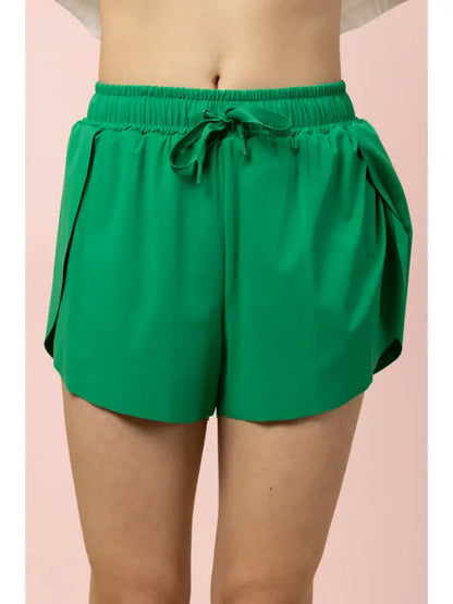 Side Overlap Activewear Shorts W/ Shorts Lining