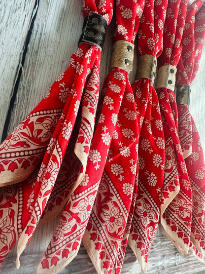 Red Floral Bandanas  (slides sold separately)