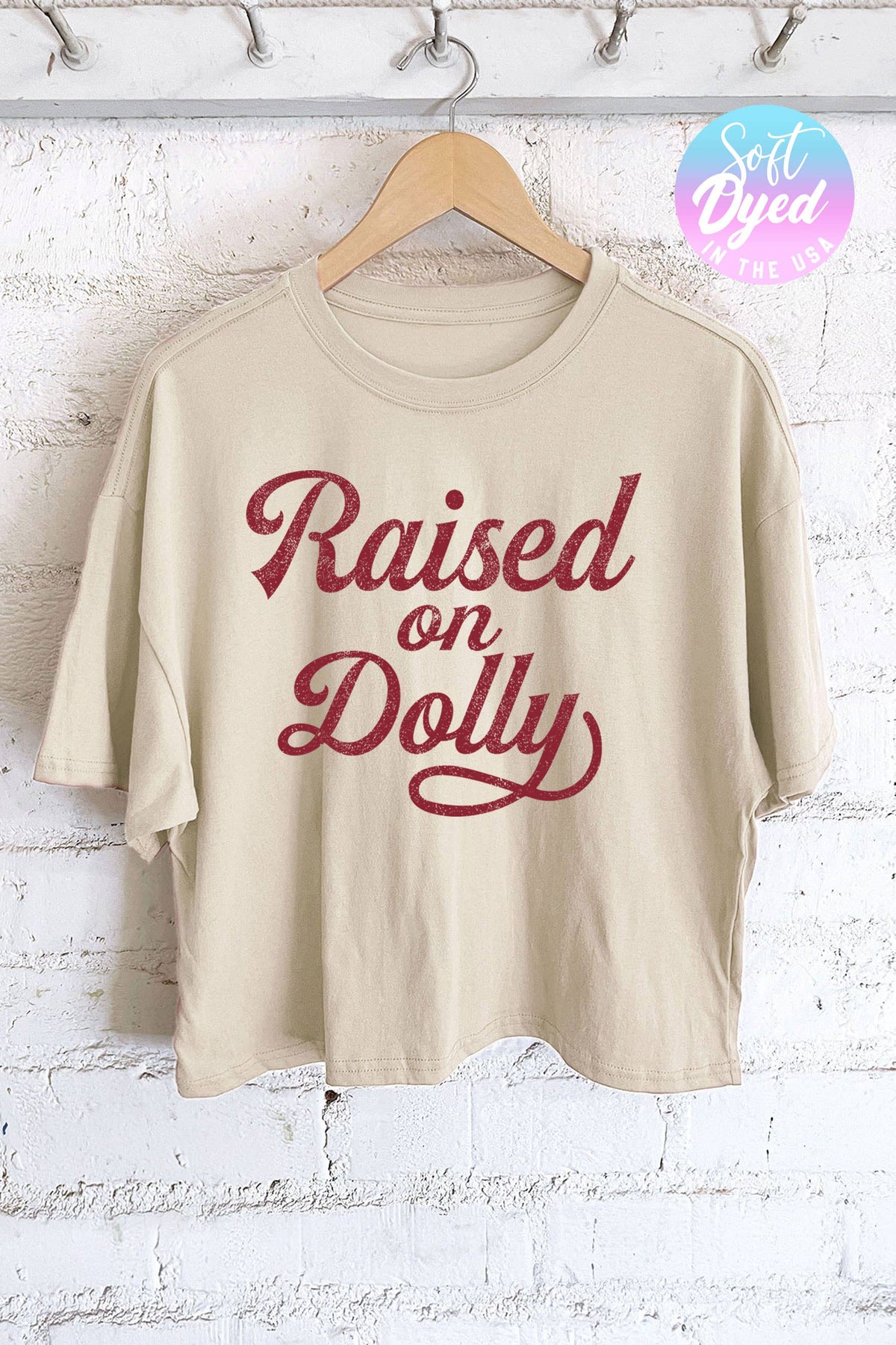 RAISED ON GRAPHIC LONG CROP TOP