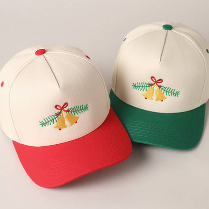Christmas Jingle Bell Embroidery Baseball Cap