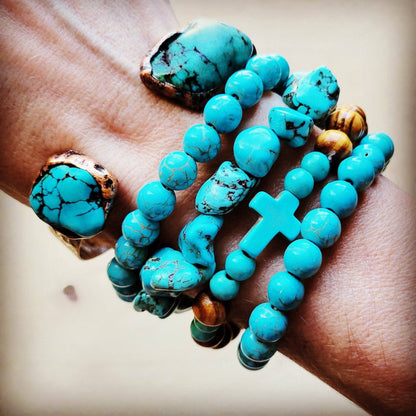 Genuine Natural Turquoise Cuff Bangle Bracelet