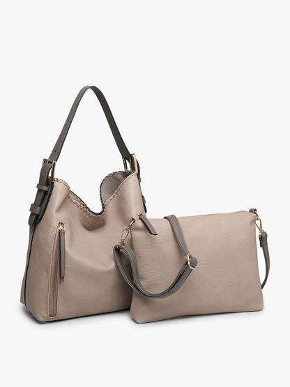 Alexa 2-in-1 Hobo Bag w/Dual Zip Compartments | M1816A