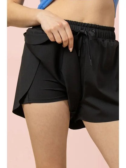 Side Overlap Activewear Shorts W/ Shorts Lining