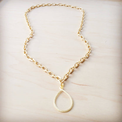 Timeless Droplet Gold Chain Necklace & Earring Set