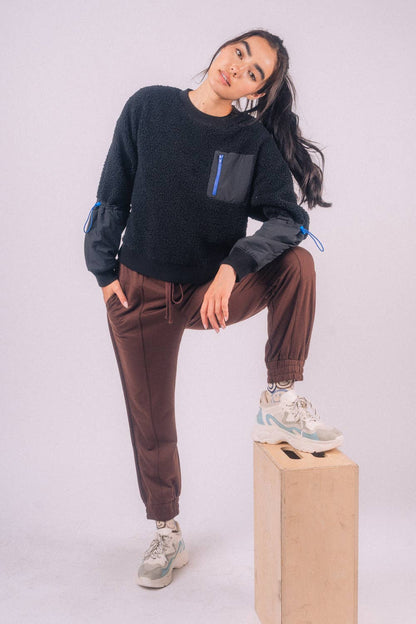 High Waist Solid Knit Jogger Pants