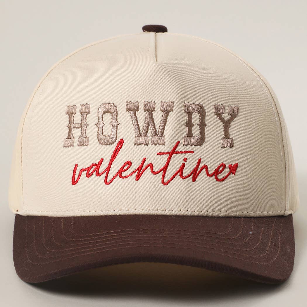 Howdy Valentine Embroidery Two-Tone Trucker Hat