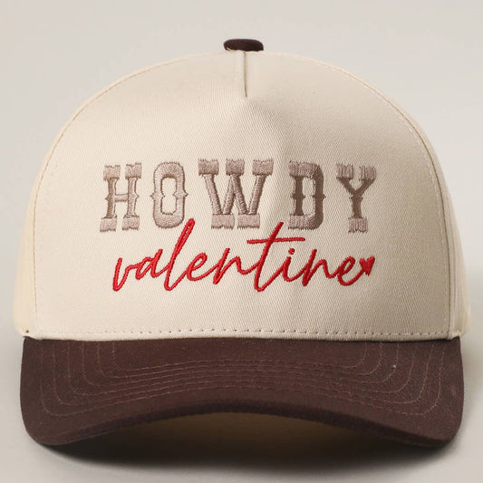 Howdy Valentine Embroidery Two-Tone Trucker Hat
