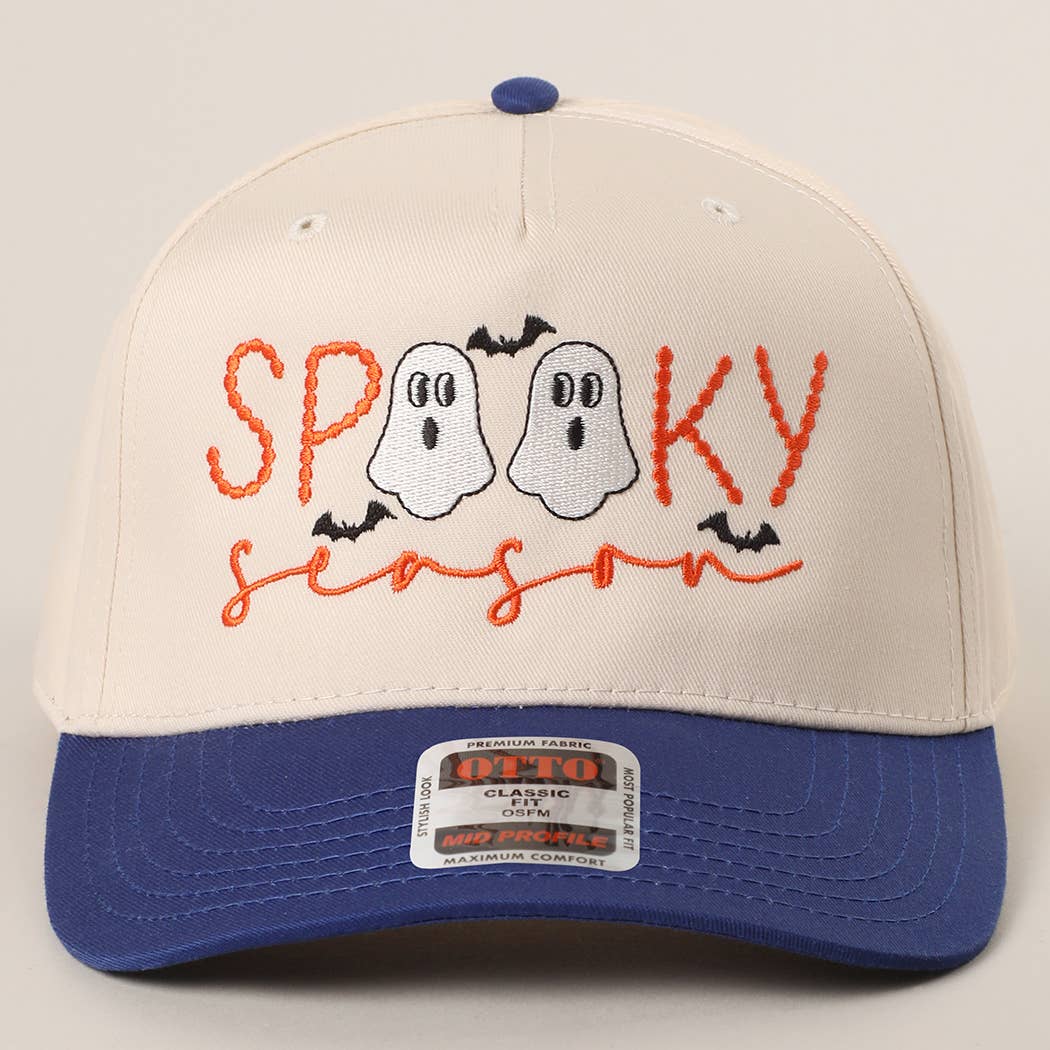 SPOOKY TWO Ghost Embroidered Trucker Hat