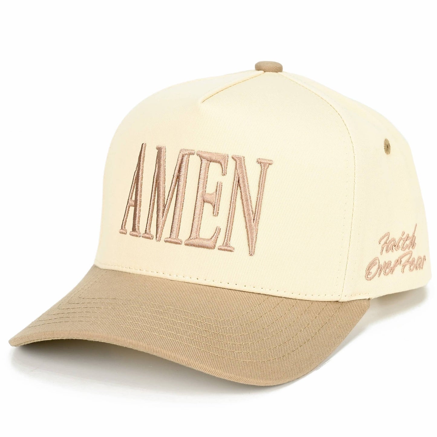 C.C AMEN Embroidered Letter Two Tone Trucker Hat