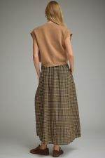 Gingham Sleeveless Midi Dress with Pullover