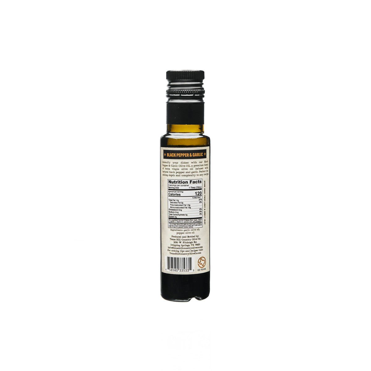 Black Pepper Garlic Infused Olive Oil -100ml
