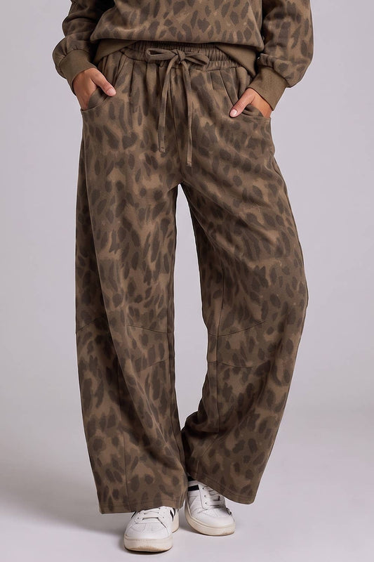 Abstract Leopard Barrel Pants