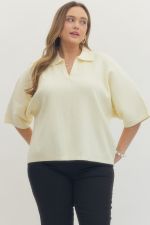 Plus 3/4 Sleeve Knit Top