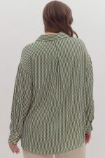 Plus Printed Long Sleeve Button Up