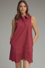 Sleeveless Mini Dress with Scallop Trip