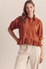 Cuffed Button Down Top